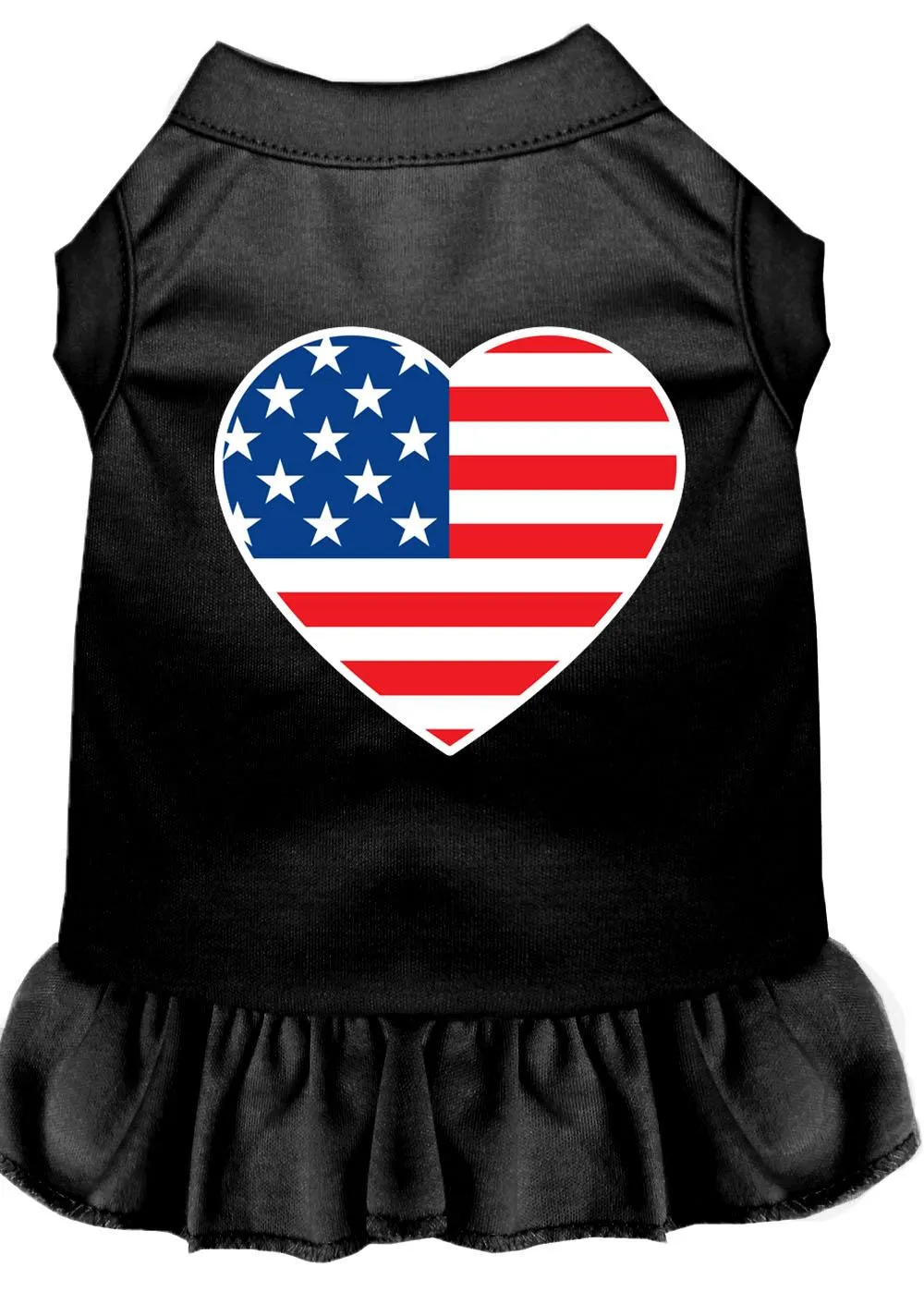 American Flag Heart Screen Print Dress Black Med (12)