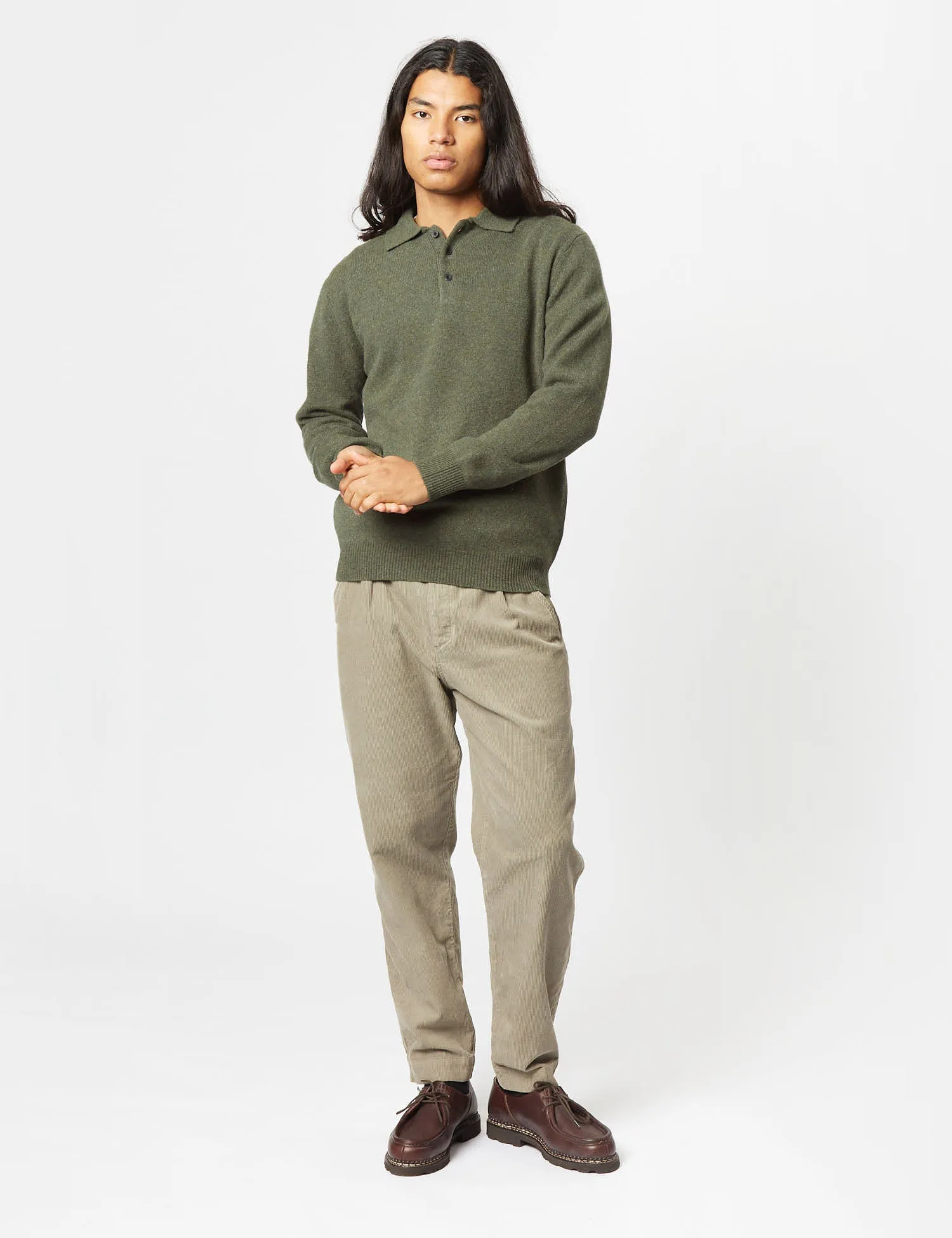 Green Beams Plus 9G Knit Polo - Mens Casual Wear