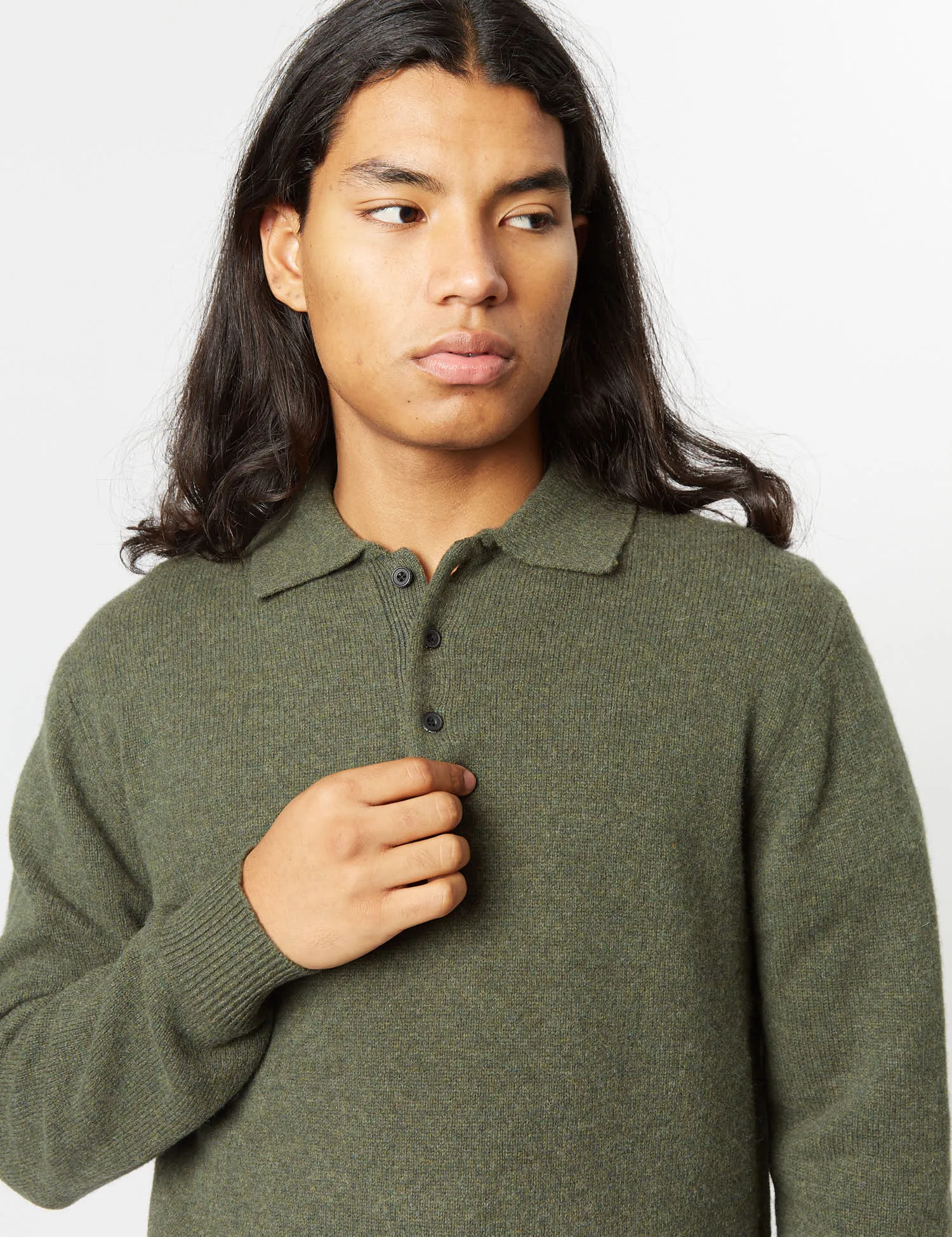 Green Beams Plus 9G Knit Polo - Mens Casual Wear