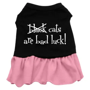 Black Cats are Bad Luck Screen Print Dress Black with Pink XXL (18)