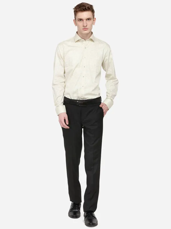 Black Solid Slim Fit Formal Trouser | Greenfibre