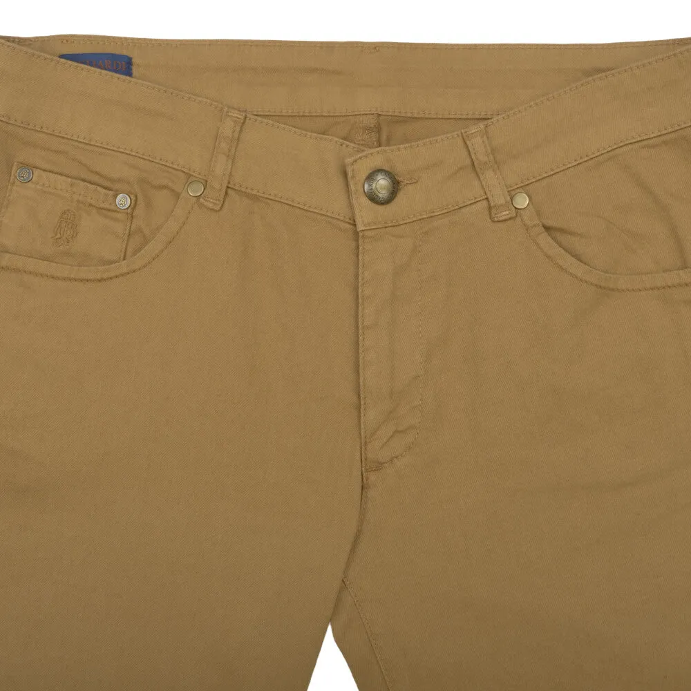 Camel Stretch Cotton Five Pocket Trousers