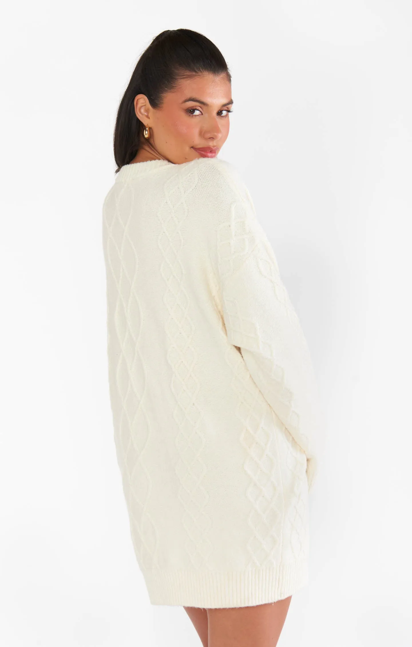 Canyon Tunic Sweater ~ Cream Fuzzy Knit