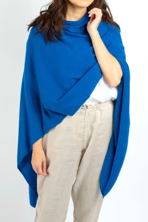 Cashmere Poncho Azure Blue