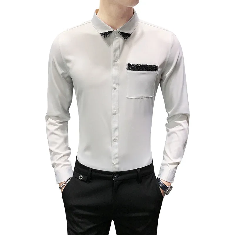 Chic Shirt Men Fashion New Long Sleeve