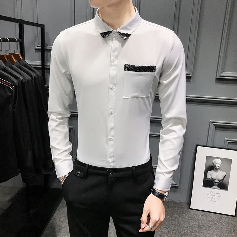 Chic Shirt Men Fashion New Long Sleeve