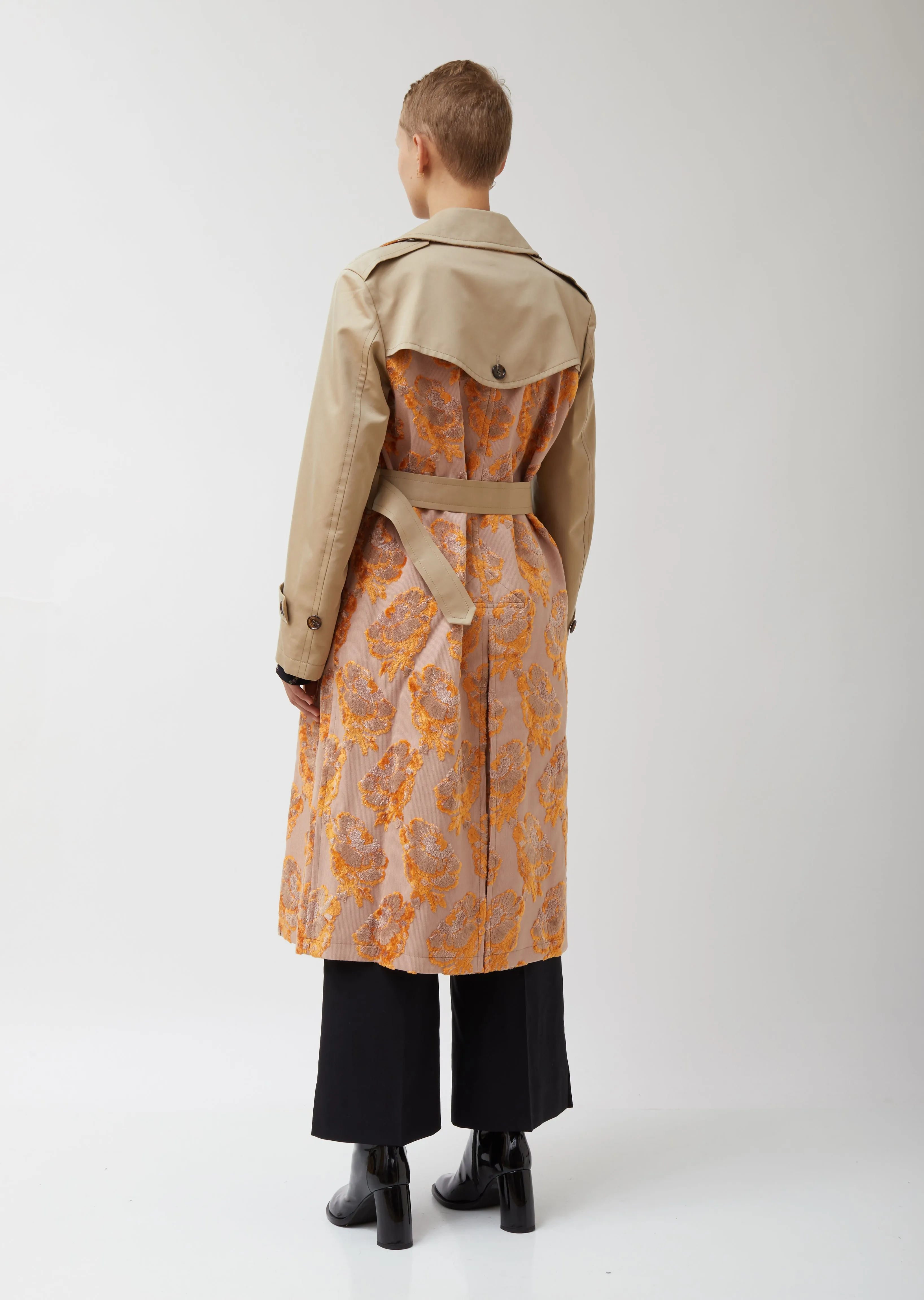 Cotton Polyester Gabardine x Pile Jacquard Coat