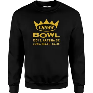 Crown Bowl - Long Beach, CA - Vintage Bowling Alley - Unisex Sweatshirt