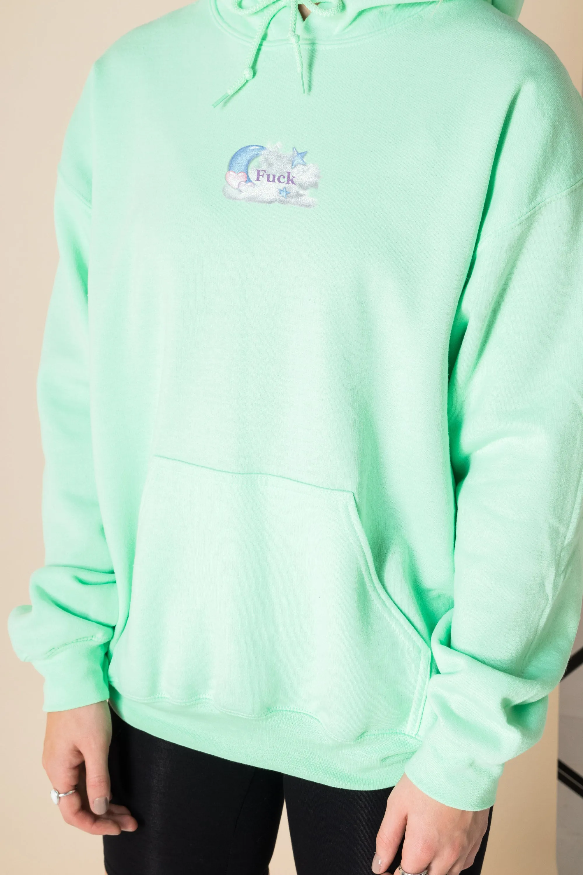 Daisy Street Oversized Hoodie with Cute as F*ck Print