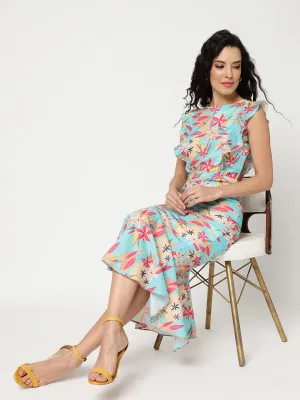 Digital Printed Fish-Cut Dress