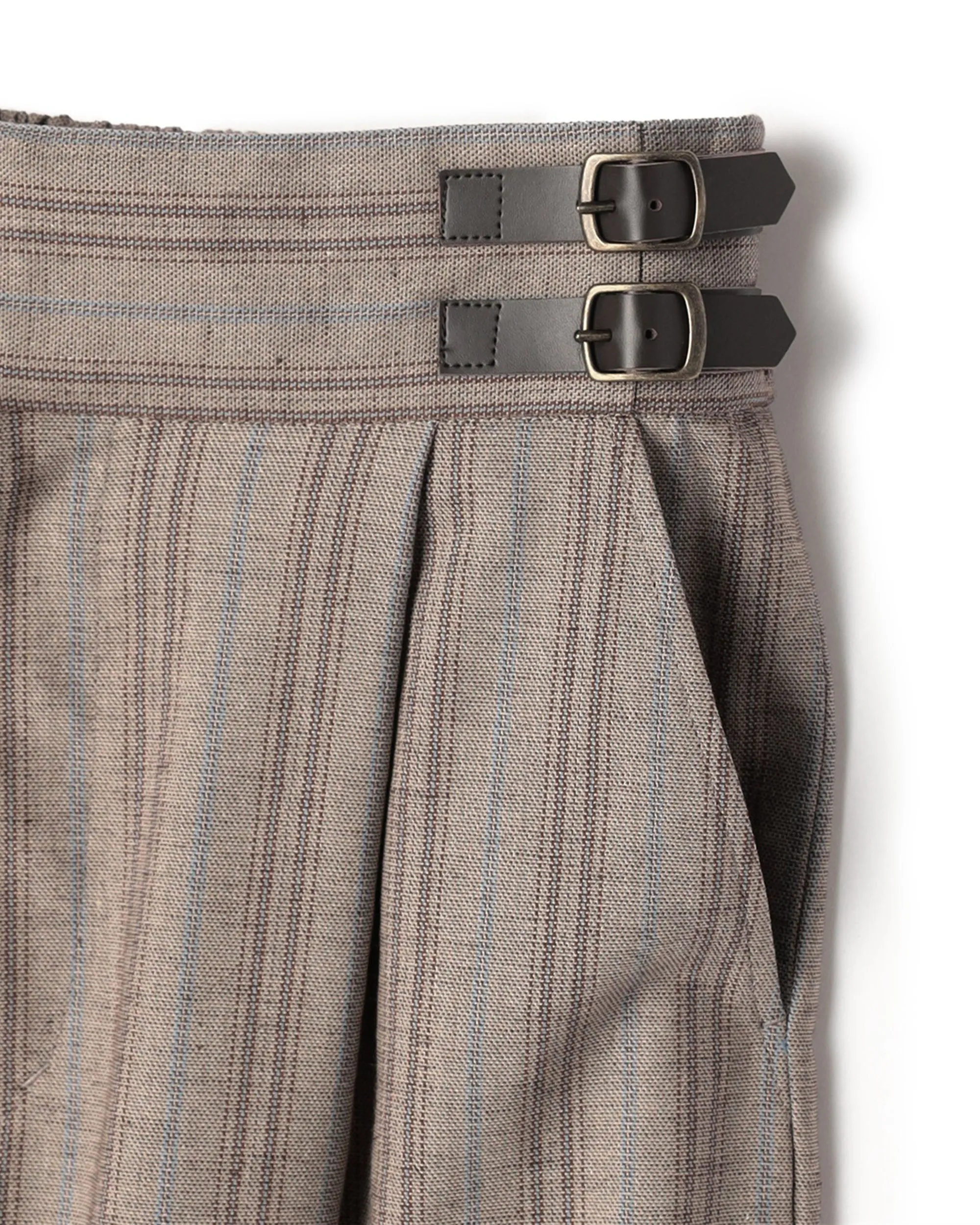 Eco Leather Buckle Stripe Culotte