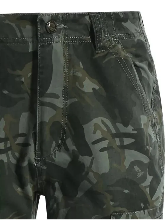 Fashion Flap Pockets Camo Pants