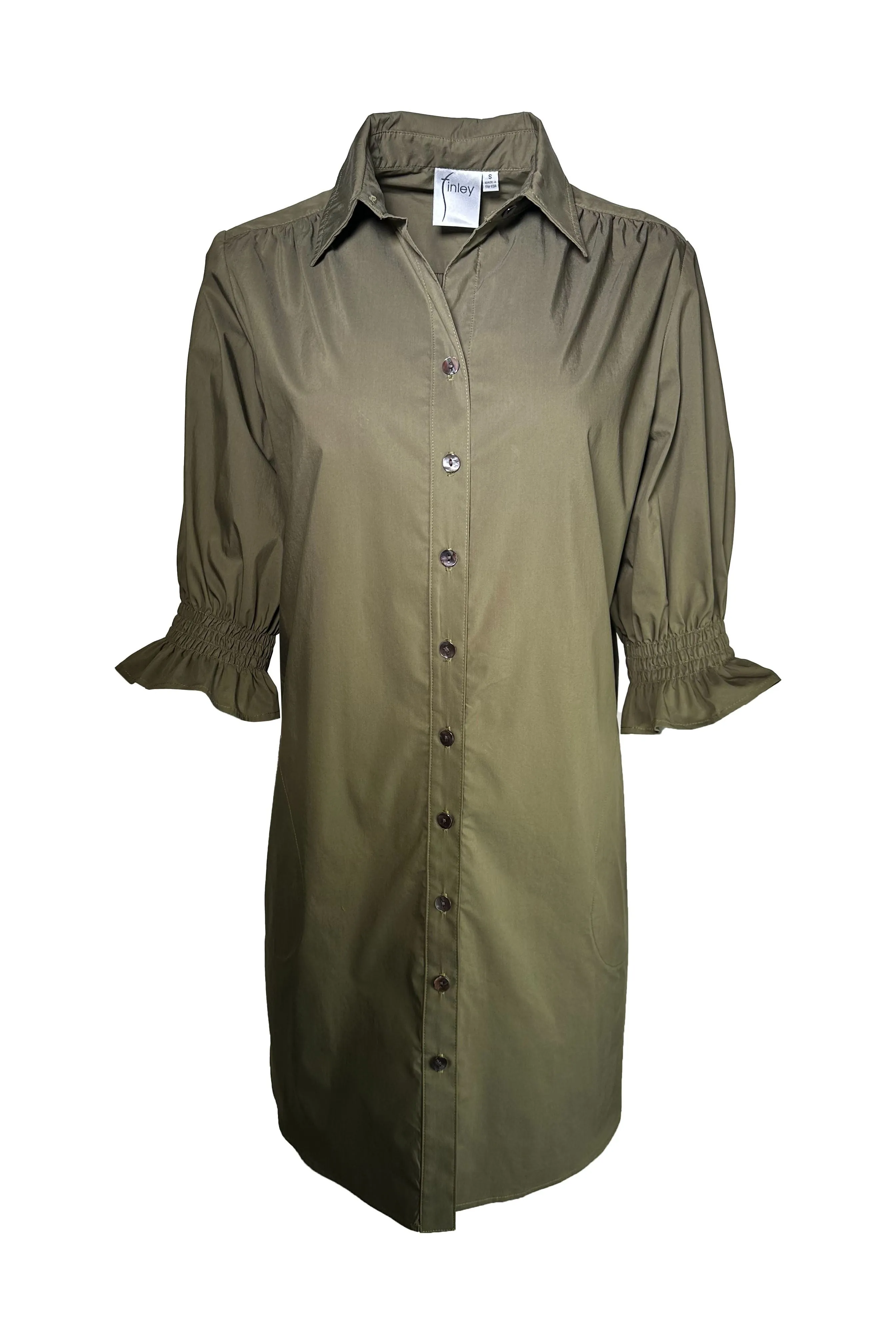 Finley Shirts Miller Weathercloth Dress 3312074W | Olive