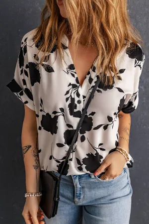 Floral Short Sleeve Blouse