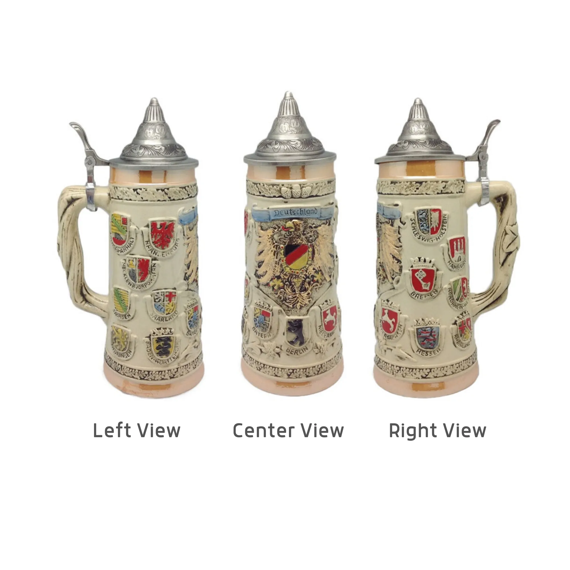 German Ceramic Stein Coat of Arms (Lid)