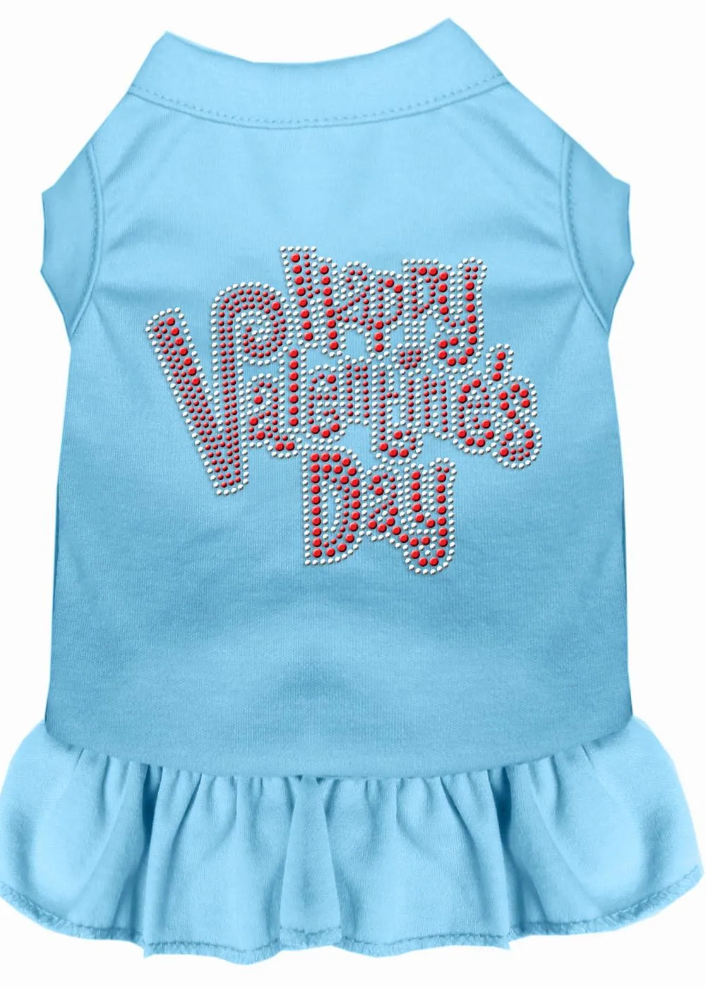 Happy Valentines Day Rhinestone Dress Baby Blue 4x (22)