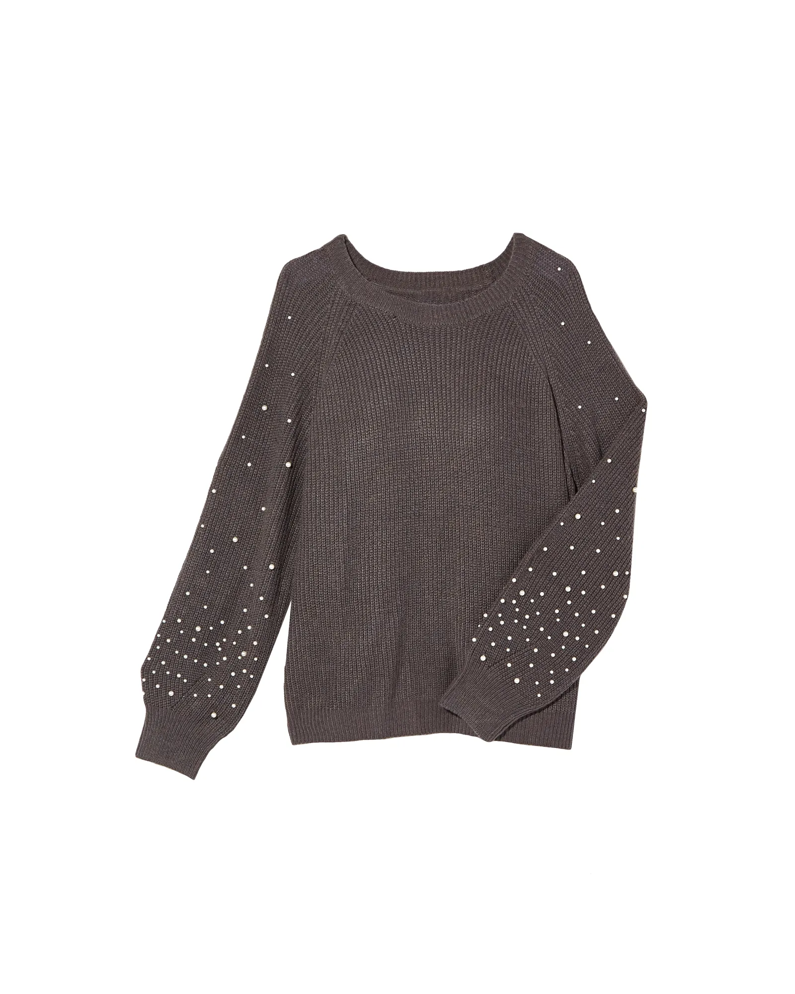 Jonah Pearl Embellished Sweater | Charcoal Grey