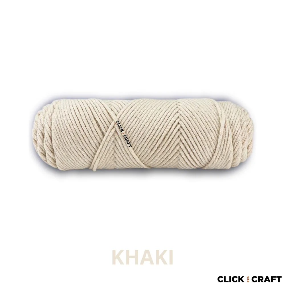 Khaki Knitting Cotton Yarn | 8-ply Light Worsted Double Knitting