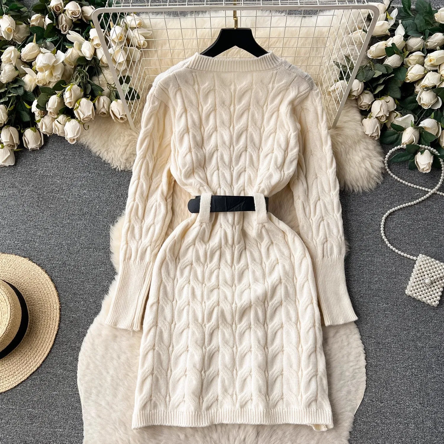 knitted dress for women     S4593