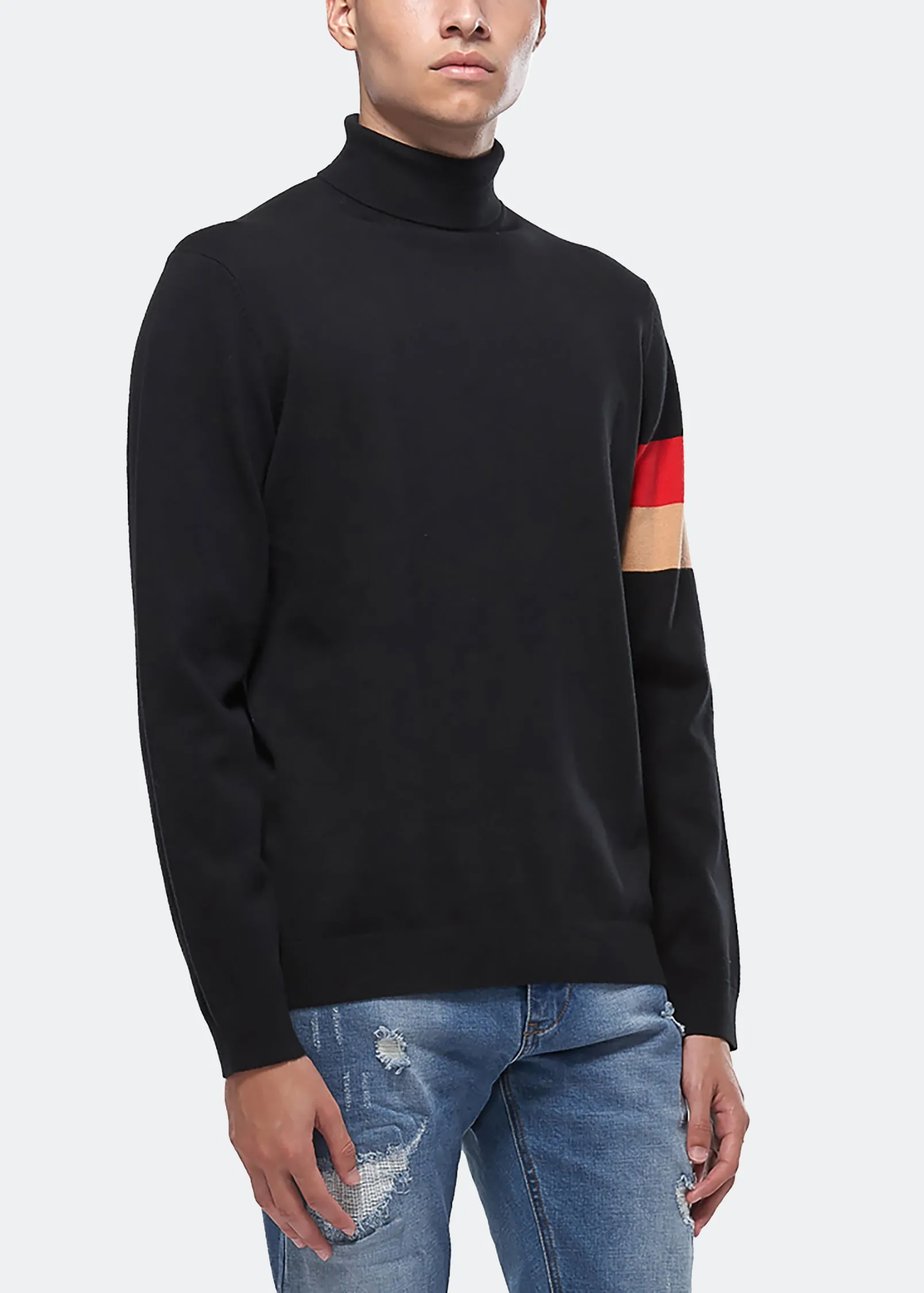 Konus Men's Fully Fashioned Turtle Neck in Black