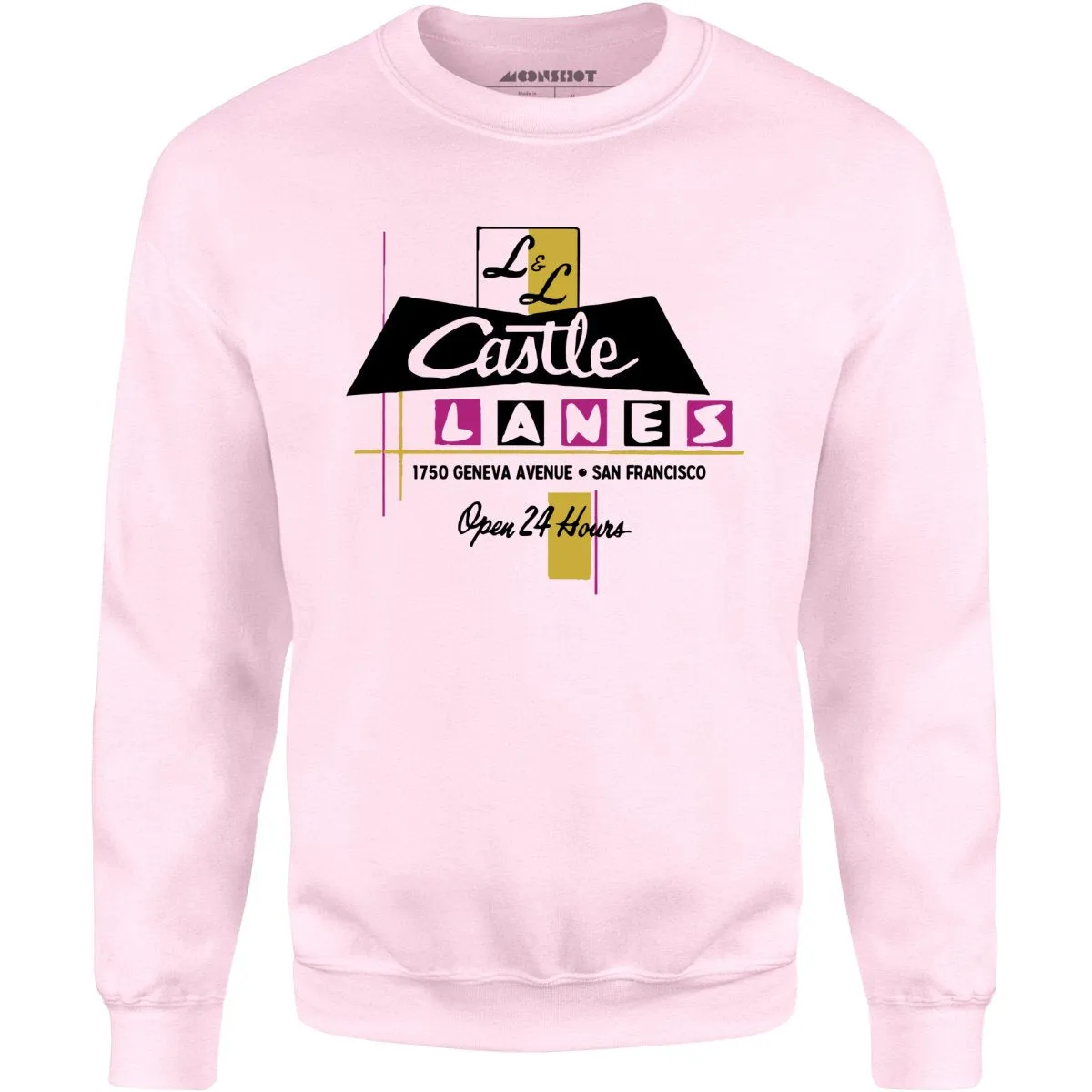 L & L Castle Lanes - San Francisco, CA - Vintage Bowling Alley - Unisex Sweatshirt