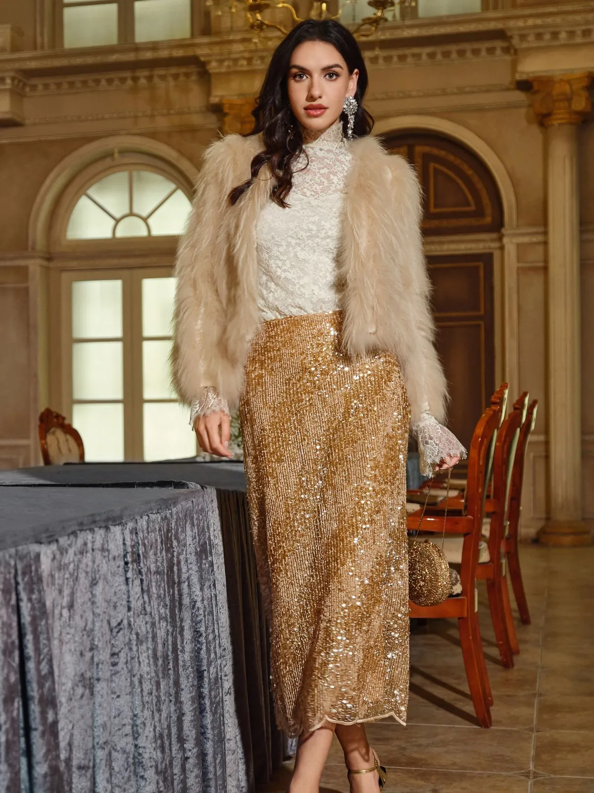 Luxury Mink & Embroidered Fur Coat