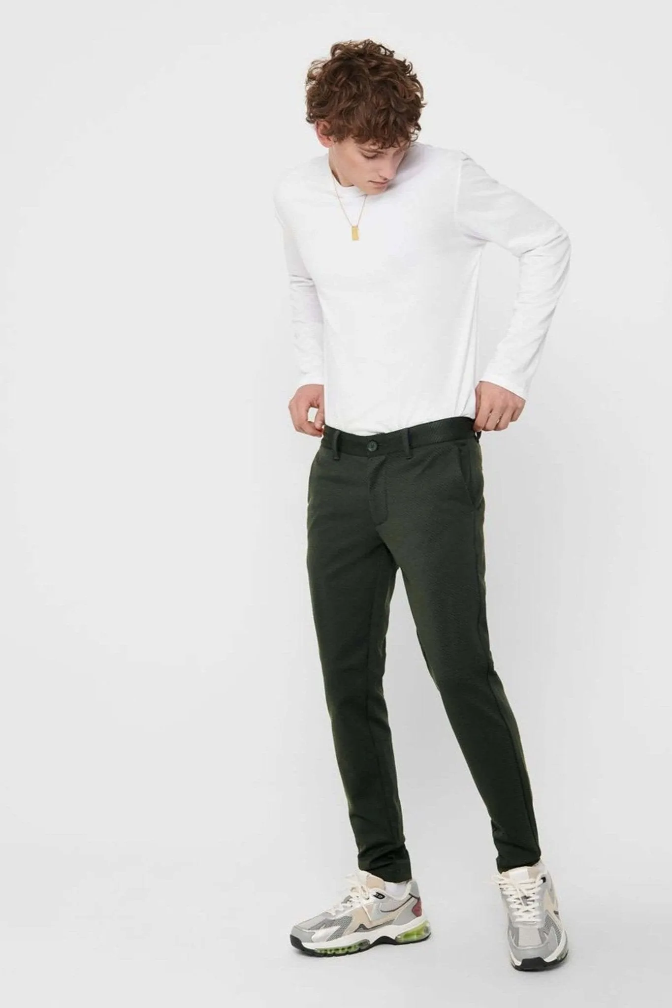 Mark Trousers - Dark green (patterned)