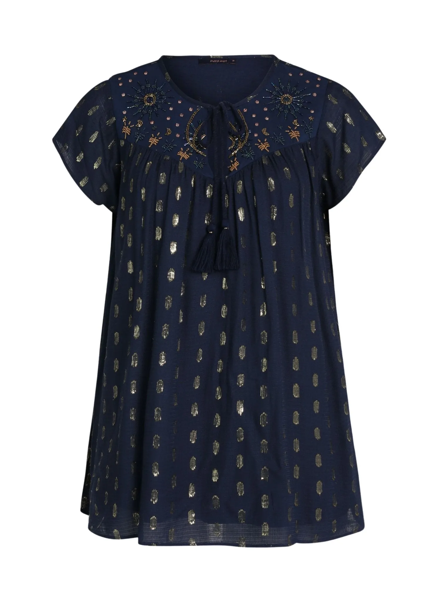 Maternity & Nursing Blouse Hidden Pathway in Night Blue