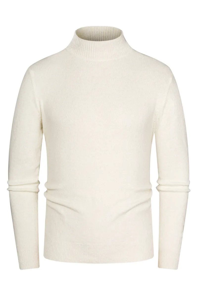 Men's Mock Turtleneck Sweater Long Sleeve Under Wool Blend Pullover Casual Sweaters