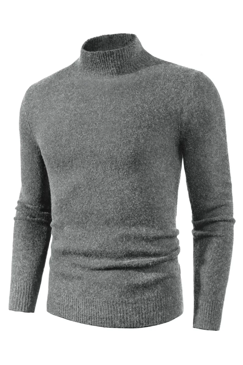 Men's Mock Turtleneck Sweater Long Sleeve Under Wool Blend Pullover Casual Sweaters