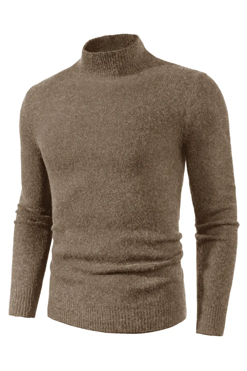 Men's Mock Turtleneck Sweater Long Sleeve Under Wool Blend Pullover Casual Sweaters