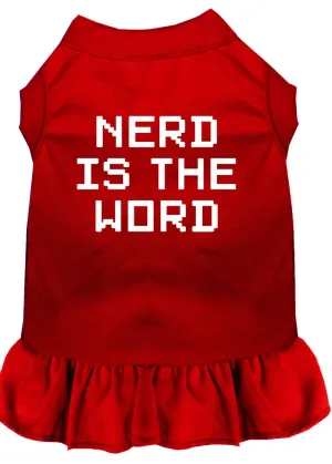 Nerd Is The Word Screen Print Dress Red Med (12)