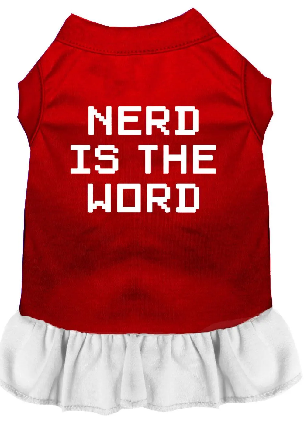 Nerd Is The Word Screen Print Dress Red With White Xxxl (20)