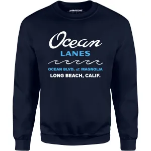 Ocean Lanes - Long Beach, CA - Vintage Bowling Alley - Unisex Sweatshirt