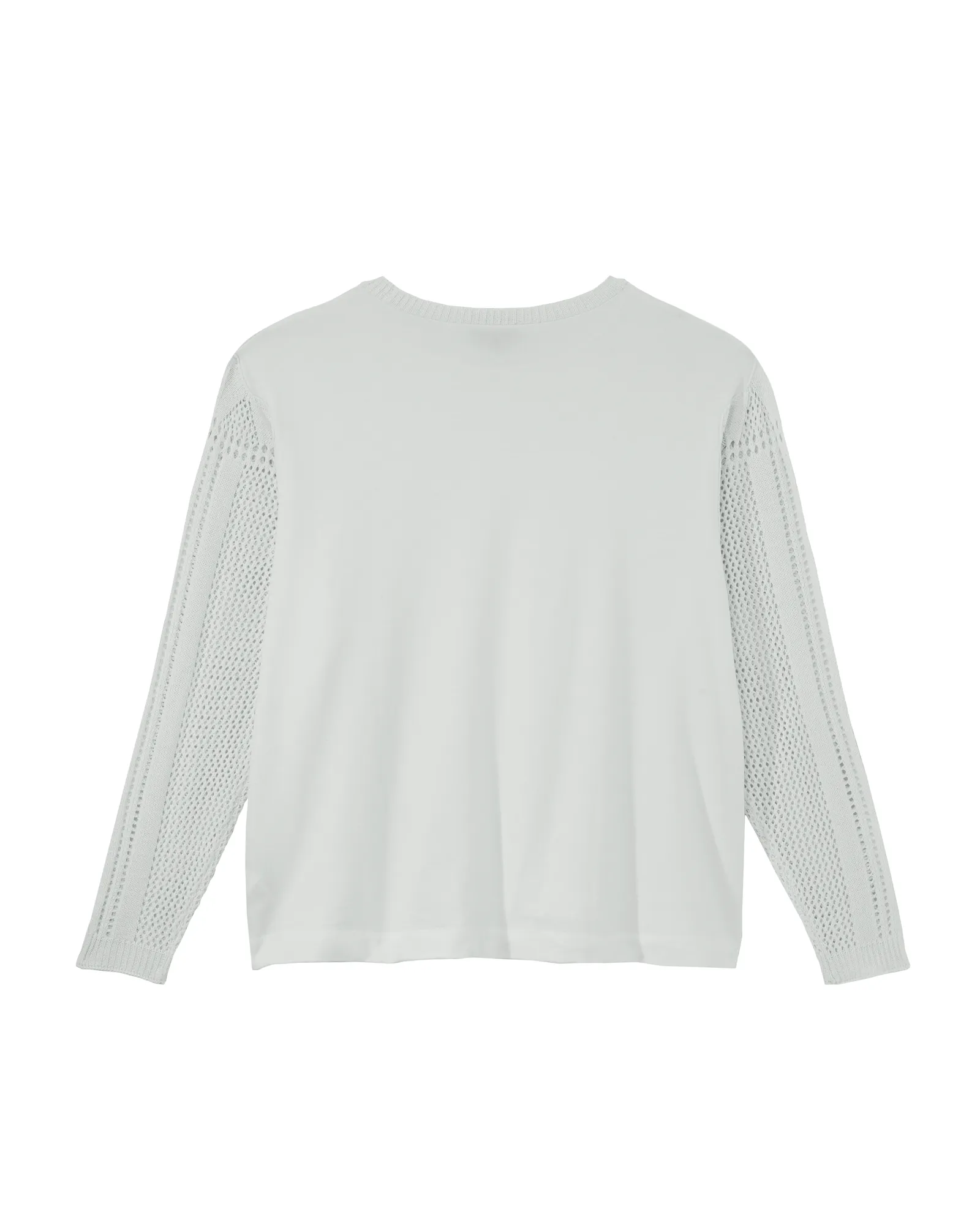 Parker Top with Sweater Sleeve Details | Ivory