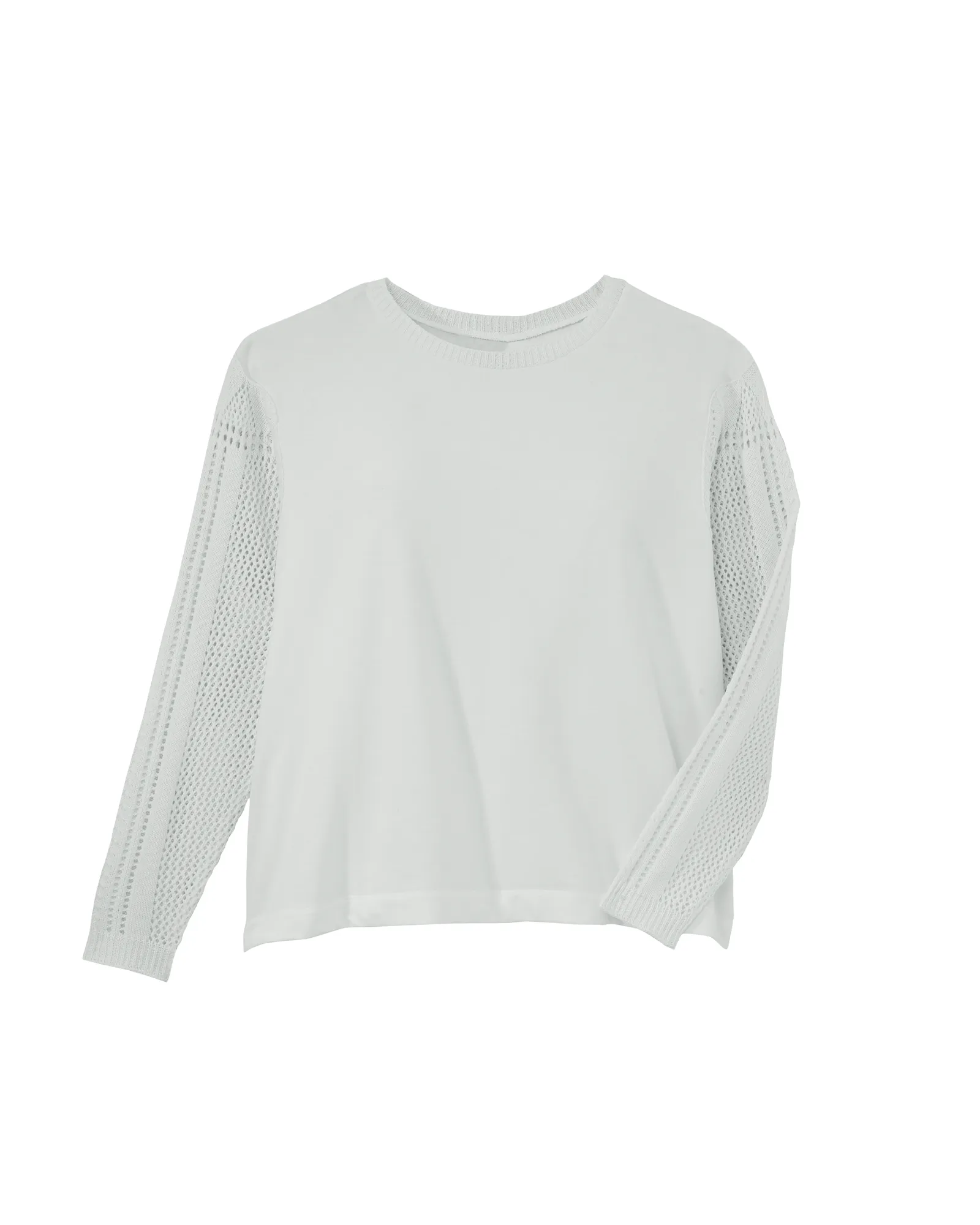 Parker Top with Sweater Sleeve Details | Ivory