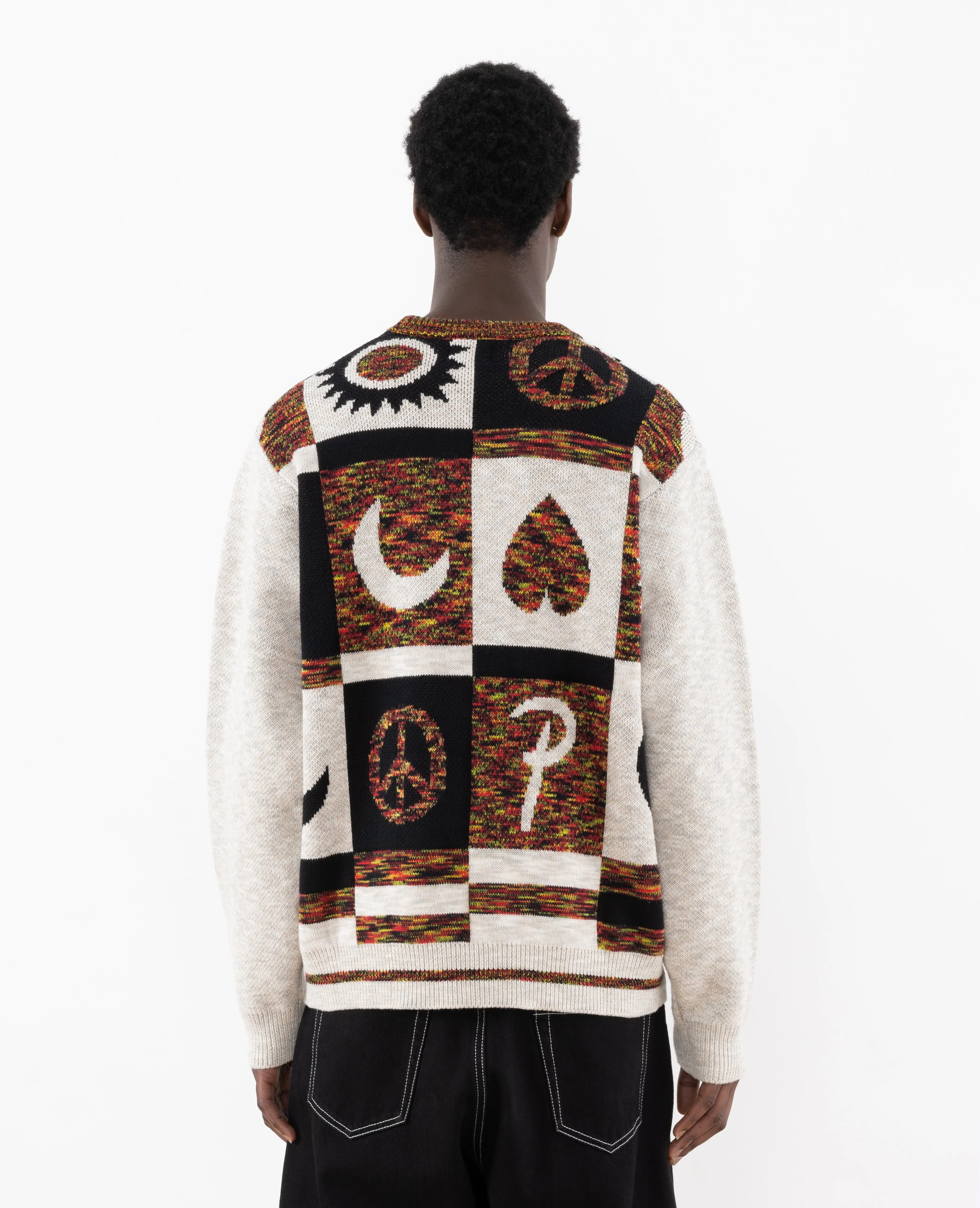 Patta Jacquard Crayon Knitted Sweater (Space Dye/Dark Blue)