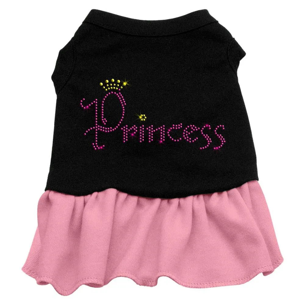 Princess Rhinestone Dress Black with Pink XS (8)