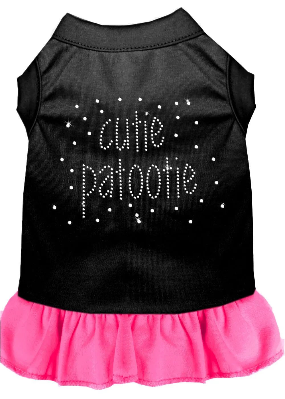 Rhinestone Cutie Patootie Dress Black With Bright Pink Sm (10)