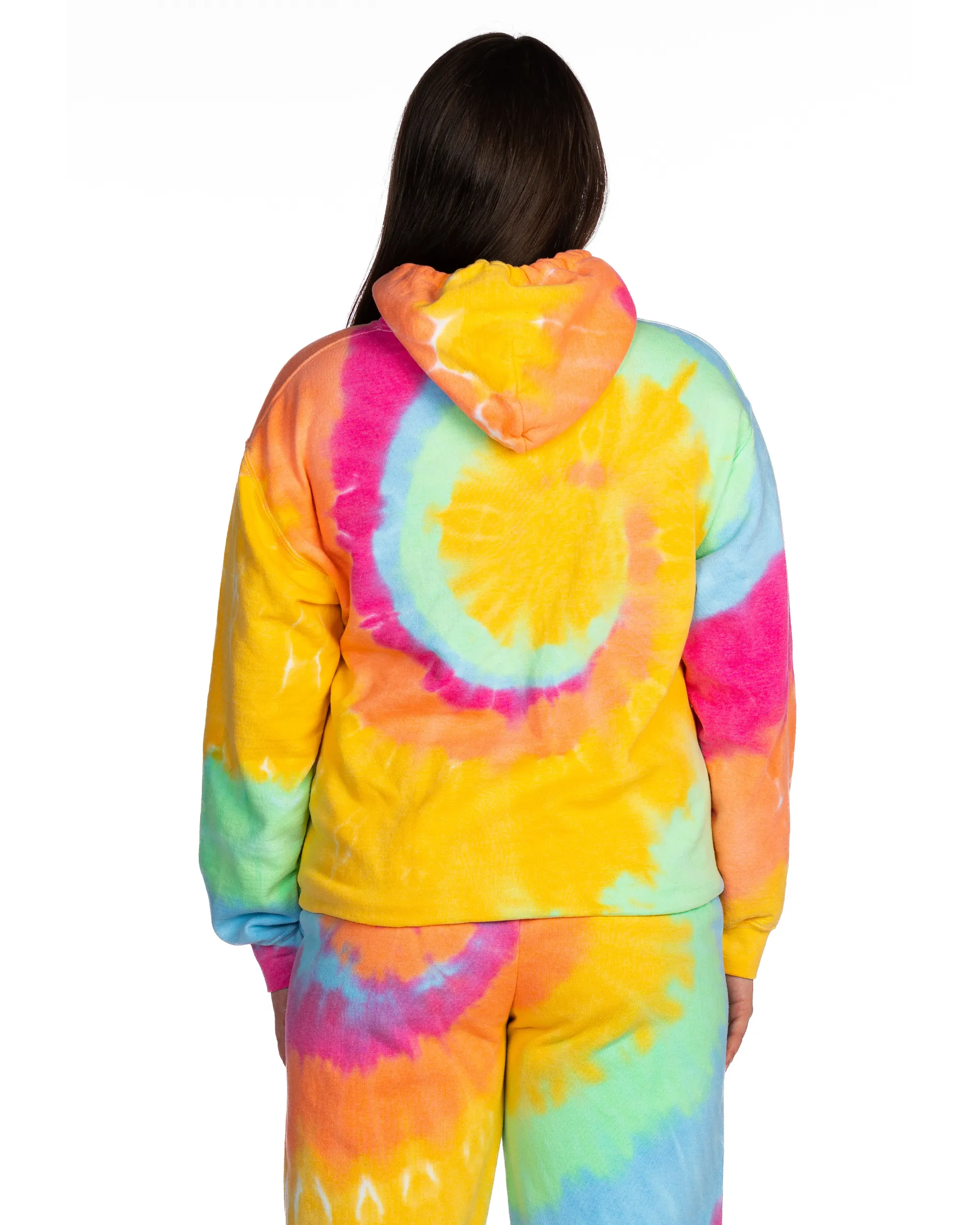 Tie Dye Essential Fleece Hoodie - Aerial Spiral