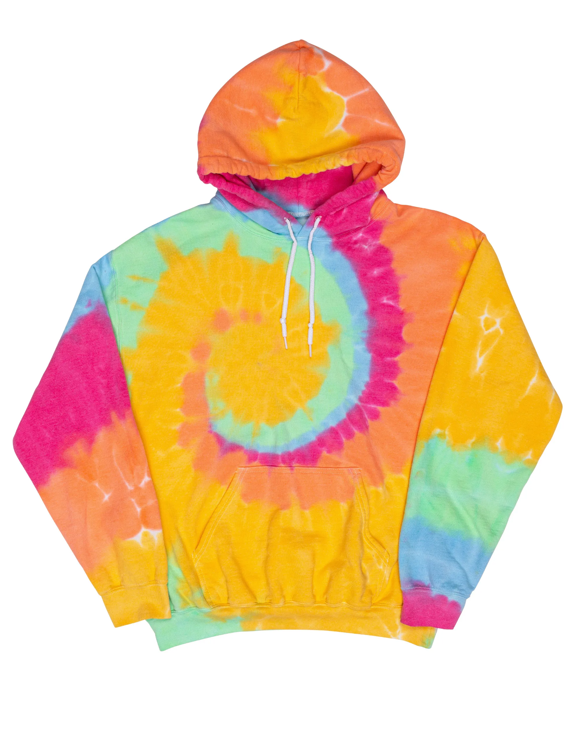 Tie Dye Essential Fleece Hoodie - Aerial Spiral