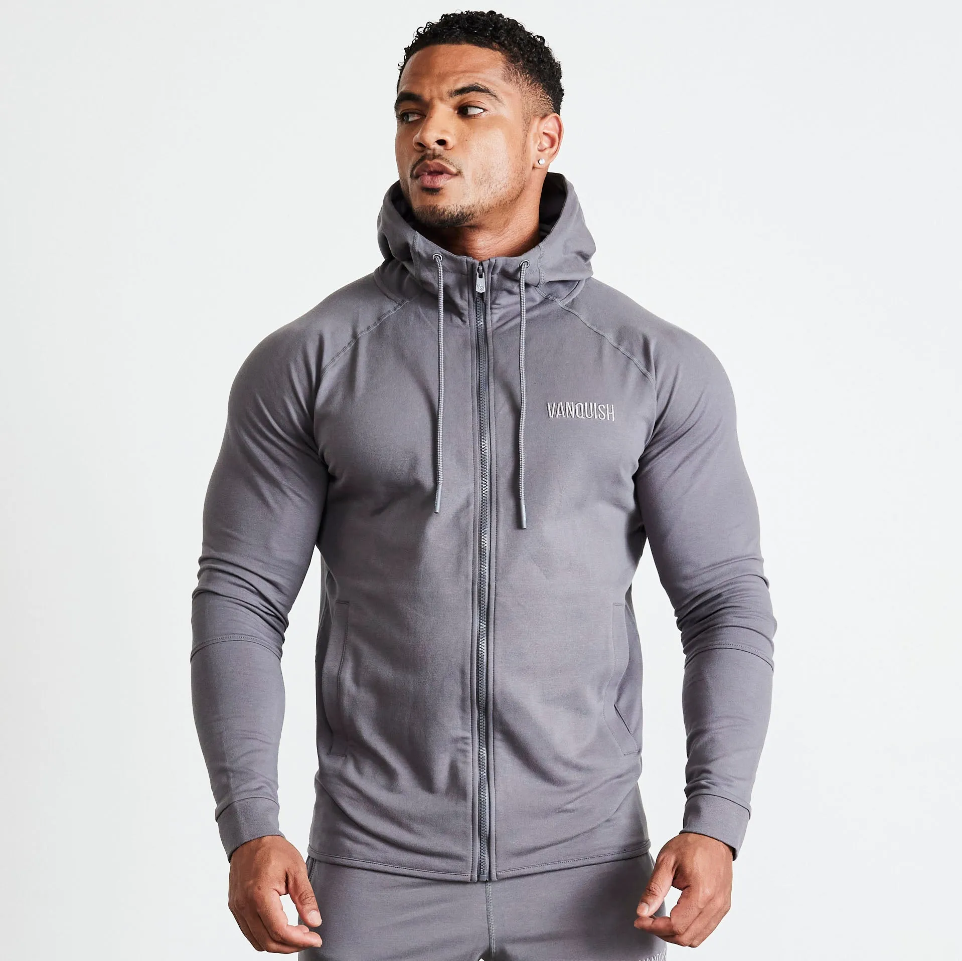 Vanquish Eclipse V2 Grey Full Zip Front Hoodie