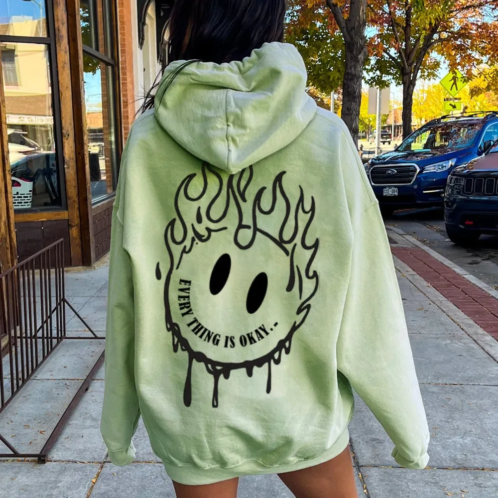 Women EVERYTHING IS OKAY Graphic Hoodies