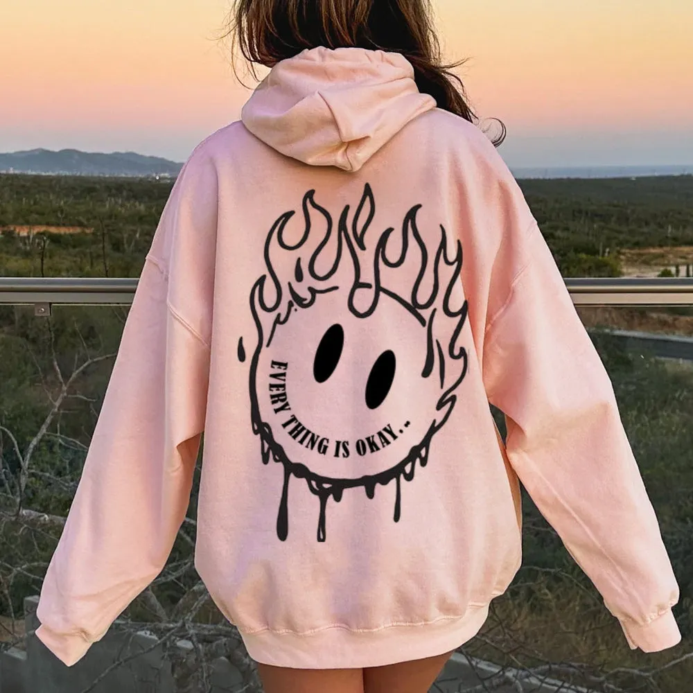 Women EVERYTHING IS OKAY Graphic Hoodies