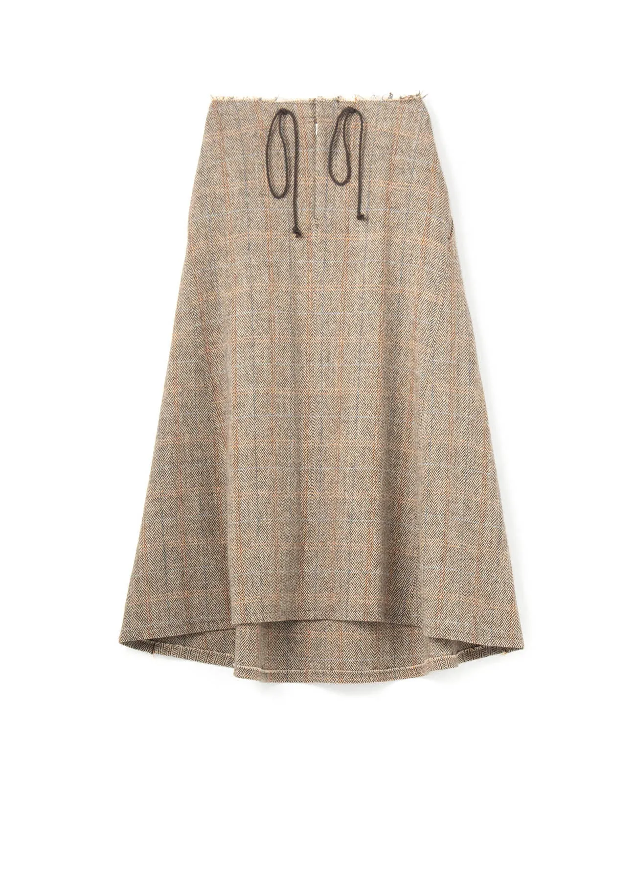 WOOL BRITISH TWEED BACK DROP SKIRT